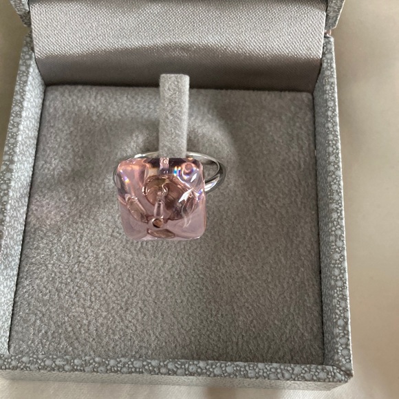 Lalique Charmante ring pink size 53 LALIQUE バラのリング ピンク53#